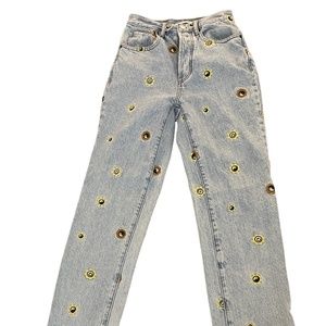 flowery dad jeans